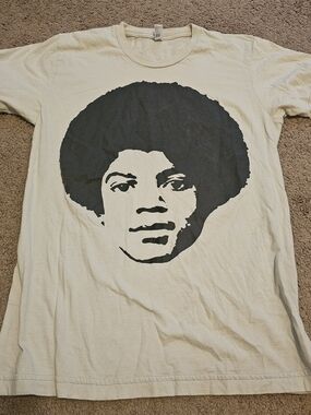 Michael Jackson Young MJ On American Apparel Cream Small Tee
